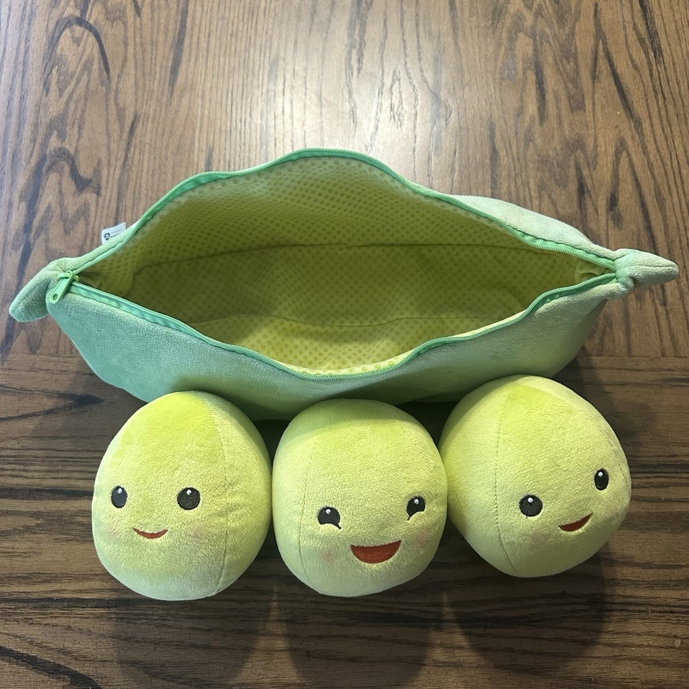 Disney Store Three Peas In A Pod Stuffed Plush Toy Story Zipper Pea Pod 19" - Picture 2 of 11